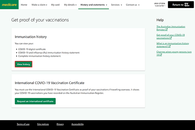 Medicare Online Account Help Get An Immunisation History Statement