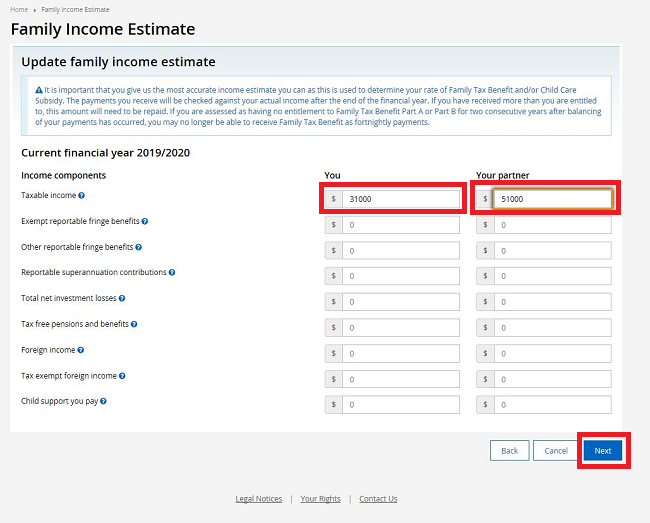 Centrelink Online Account Help Update Your Family Income Estimate And 