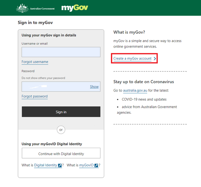 Mygov Help Create A Mygov Account Services Australia