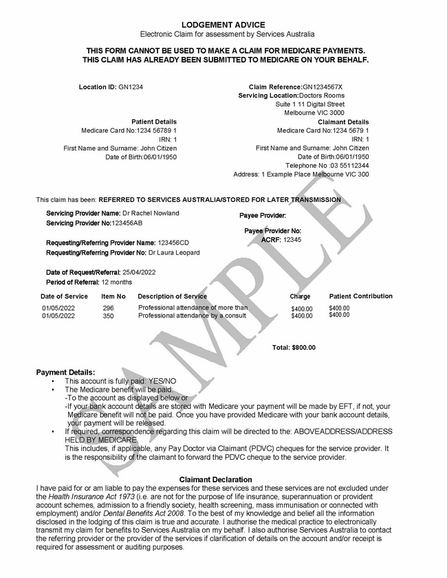 Proof Of Payment For A Medicare Claim Medicare Services Australia