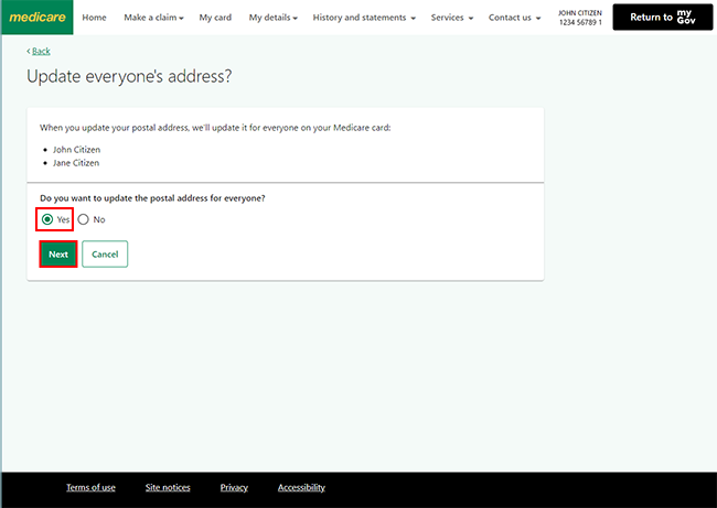 Medicare online account help - Update your personal details - Services ...