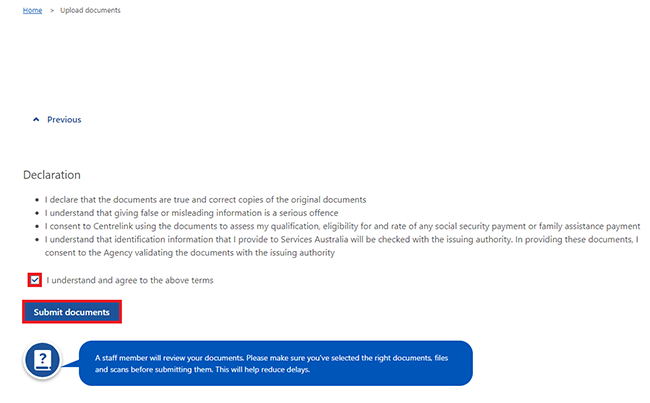 Centrelink online account help - Upload documents - Services Australia