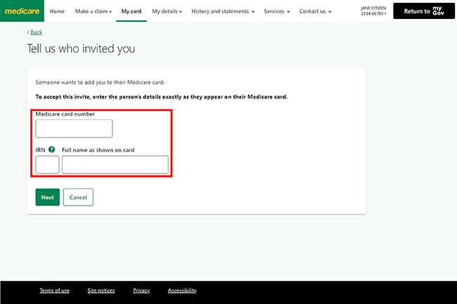 Medicare online account help - Accept an invite to be added to someone ...